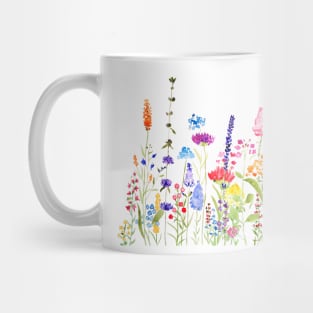 colorful wildflower watercolor Mug